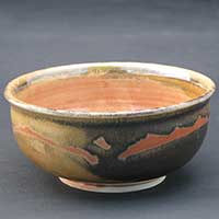 Shino Glazed Serving Bowl
