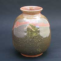 Shino glazed small vase